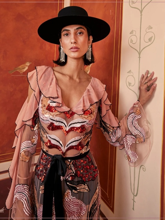 Temperley London Dresses & Skirts - $3910 Temperley London ‘Amaya’ Embellished Rosewater Ruffle Runway Midi Dress